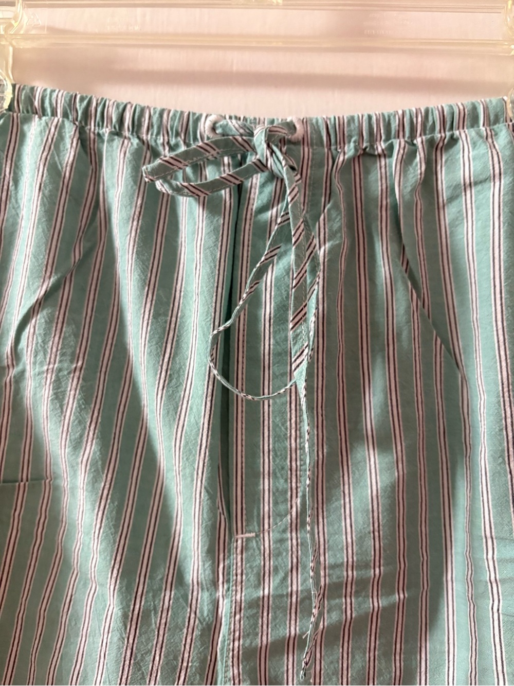 Madewell Striped Lightweight Drawstring Shorts in Mint Green - Picture 2 of 4